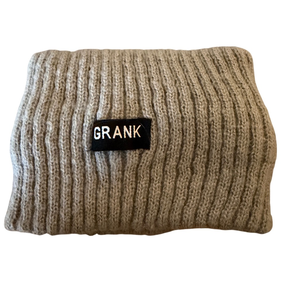 GRANK Knit Neck Ear Warmer Gaiter Gray Ribbed Cozy Winter Accessory‎